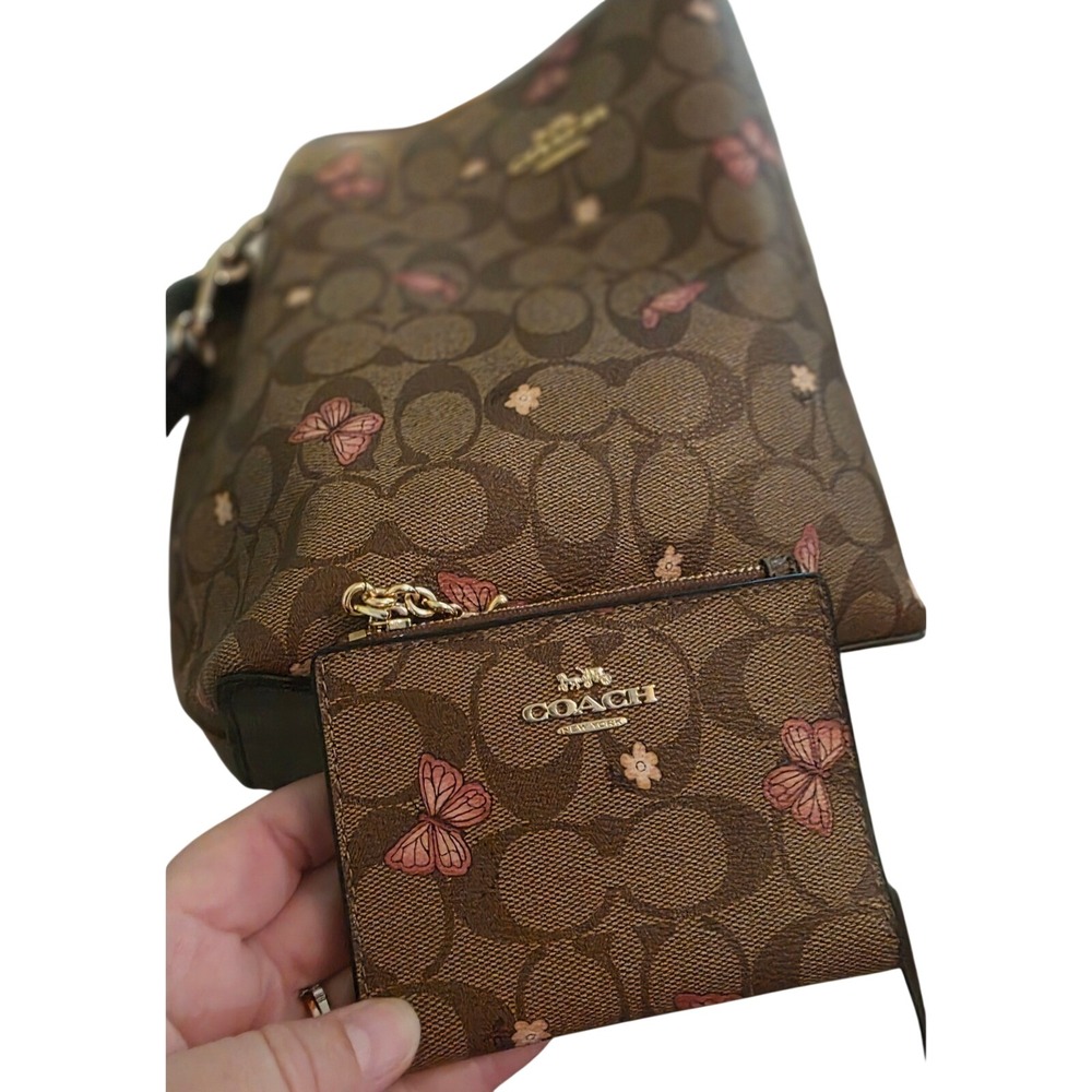 Coach Town Bucket Bag and Wallet Set Signature Canvas Butterfly Print 2311 - Picture 3 of 16